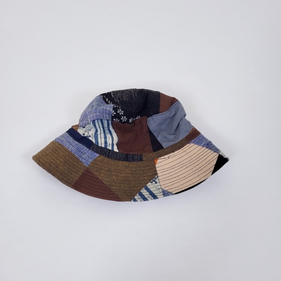 Patchwork bucket hat hemp cotton lined 90s y2k neutral earth tones - Picture 13 of 13